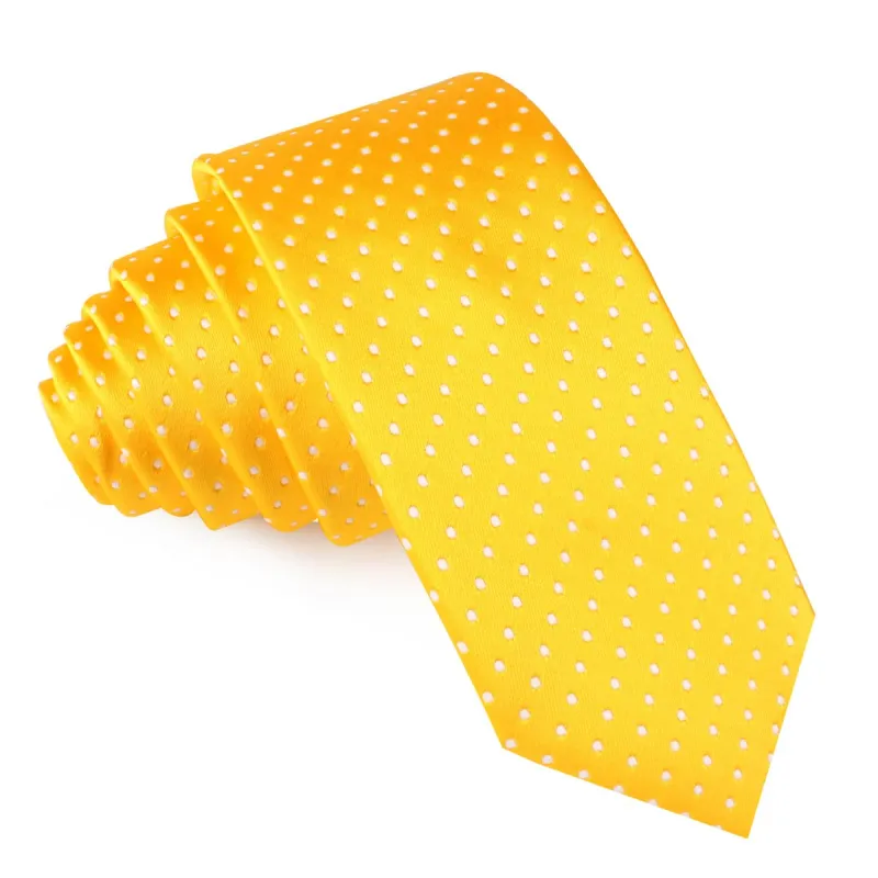 Yellow Mini Polka Dots Skinny Tie made by OTAA