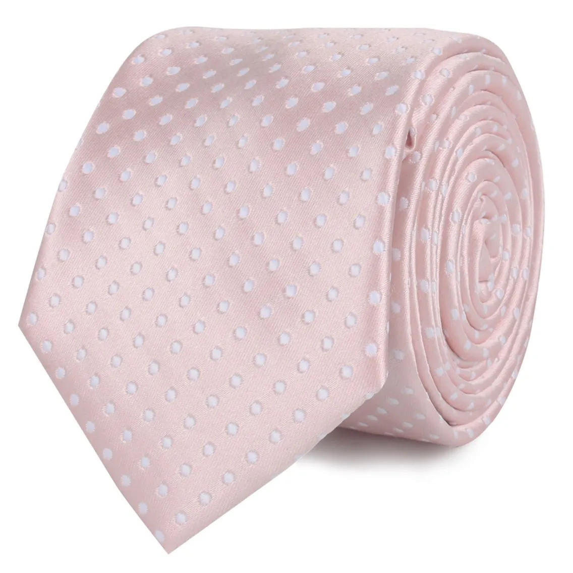 Blush Pink Mini Polka Dots Skinny Tie sold by OTAA product image thumbnail 2