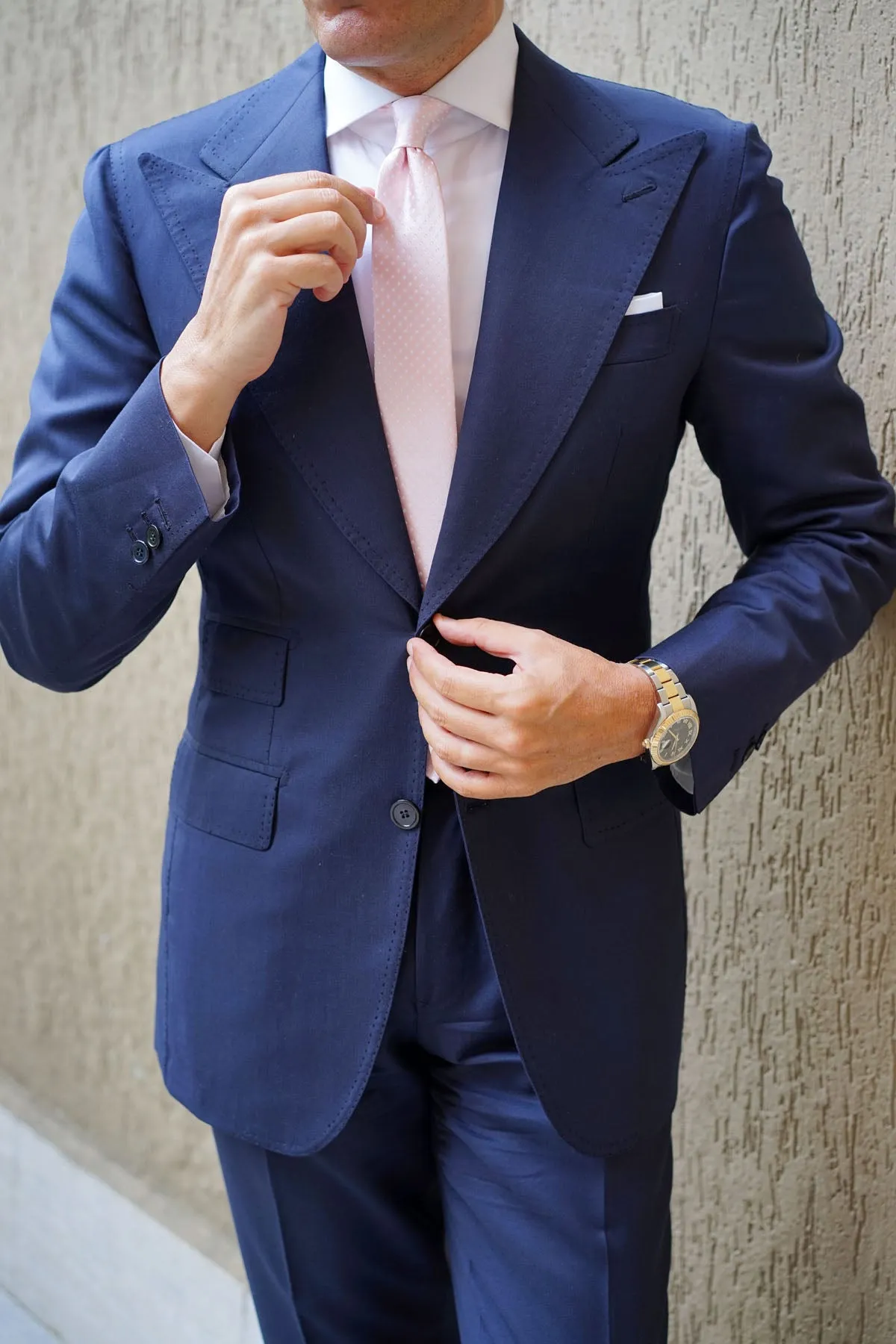 Blush Pink Mini Polka Dots Skinny Tie sold by OTAA product image thumbnail 5