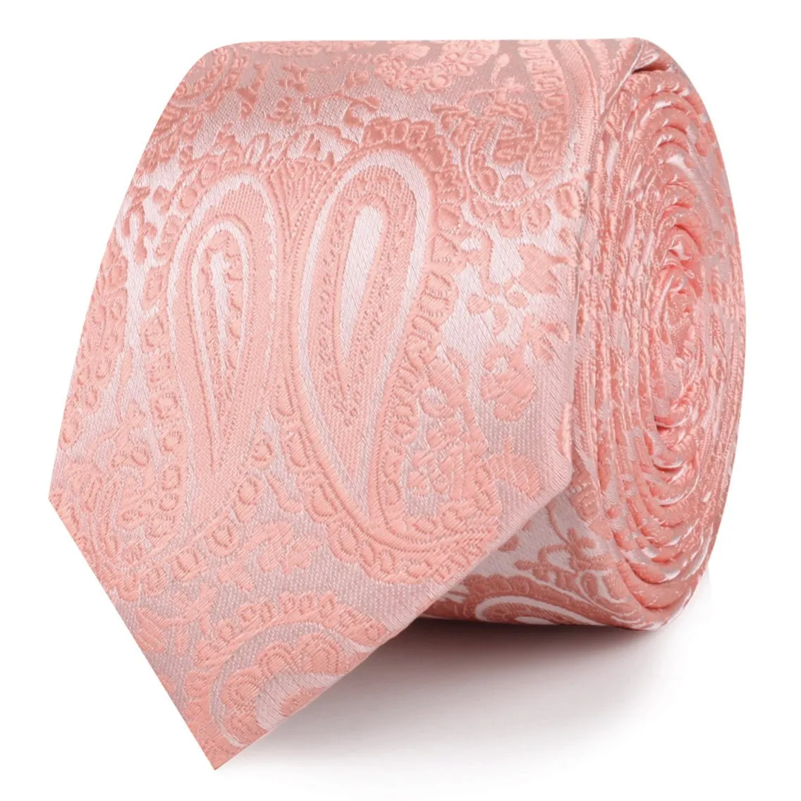Peach Paisley Skinny Tie sold by OTAA product image thumbnail 2