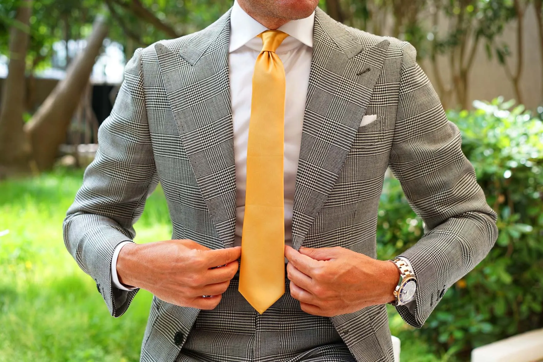 Gold Satin Skinny Tie sold by OTAA product image thumbnail 4