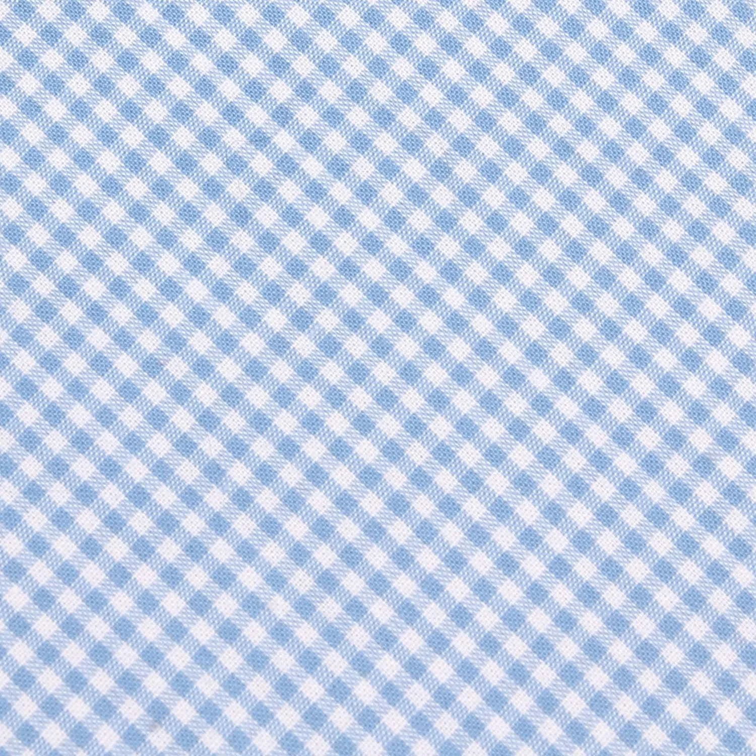 Light Blue Gingham Cotton Self Tie Bow Tie sold by OTAA product image thumbnail 5