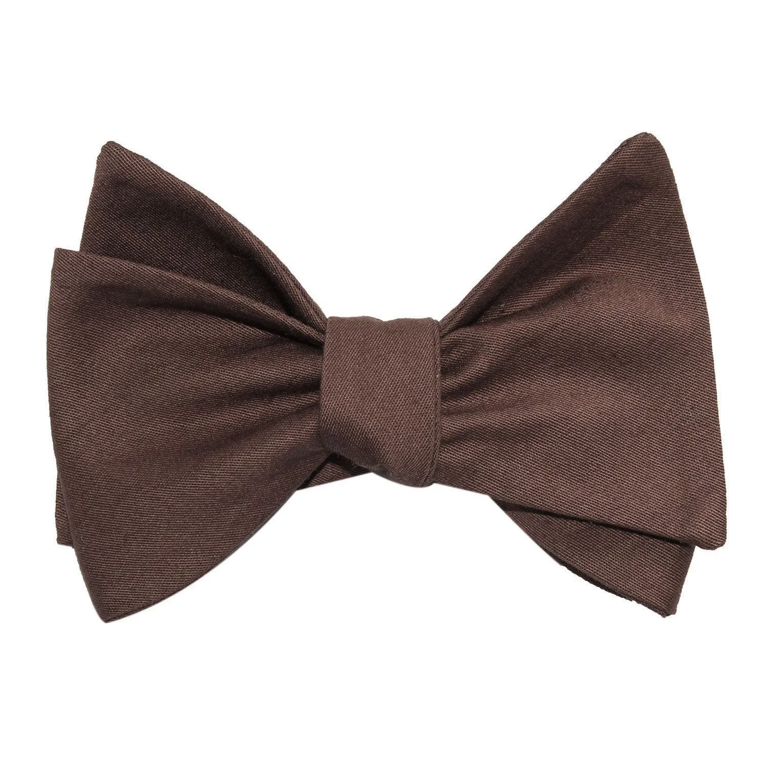 Brown Cotton Self Tie Bow Tie sold by OTAA product image thumbnail 3
