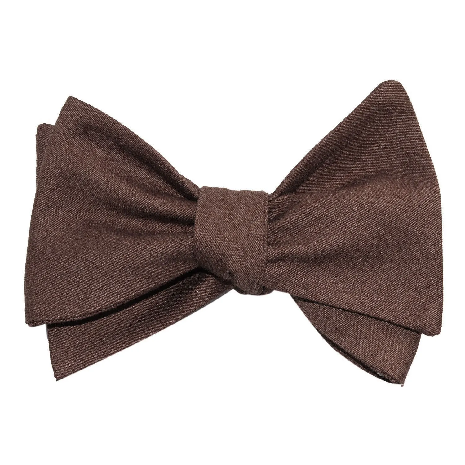 Brown Cotton Self Tie Bow Tie sold by OTAA product image thumbnail 4