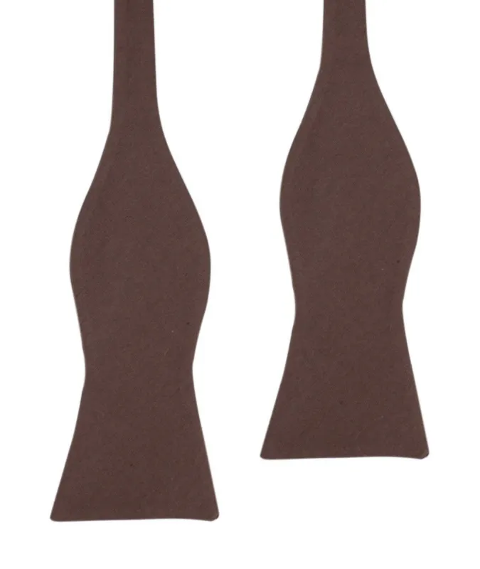 Brown Cotton Self Tie Bow Tie made by OTAA