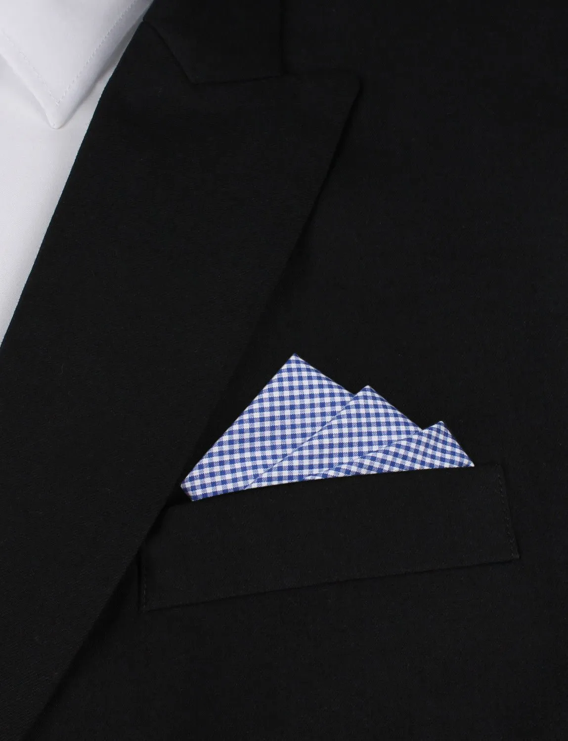 Blue Gingham Cotton Pocket Square sold by OTAA product image thumbnail 3