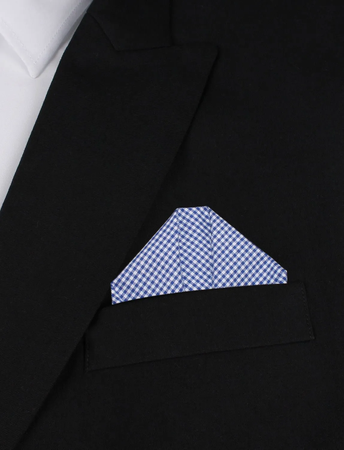 Blue Gingham Cotton Pocket Square sold by OTAA product image thumbnail 4