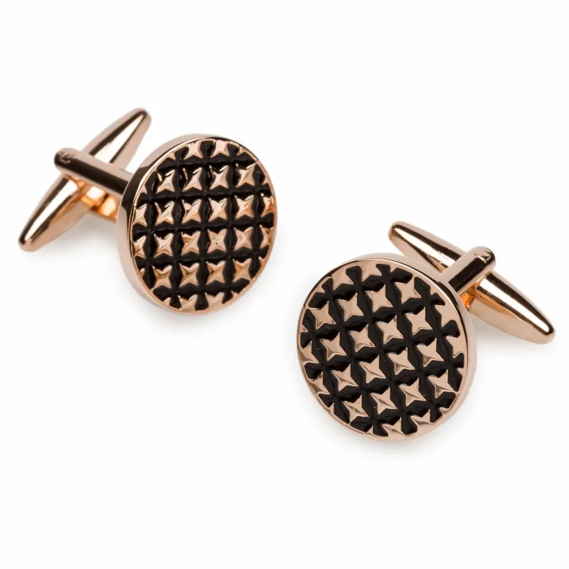 Rose Gold Four Point Star Cufflinks made by OTAA