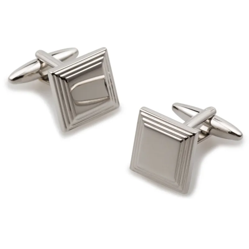 Cady Silver Square Cufflinks made by OTAA