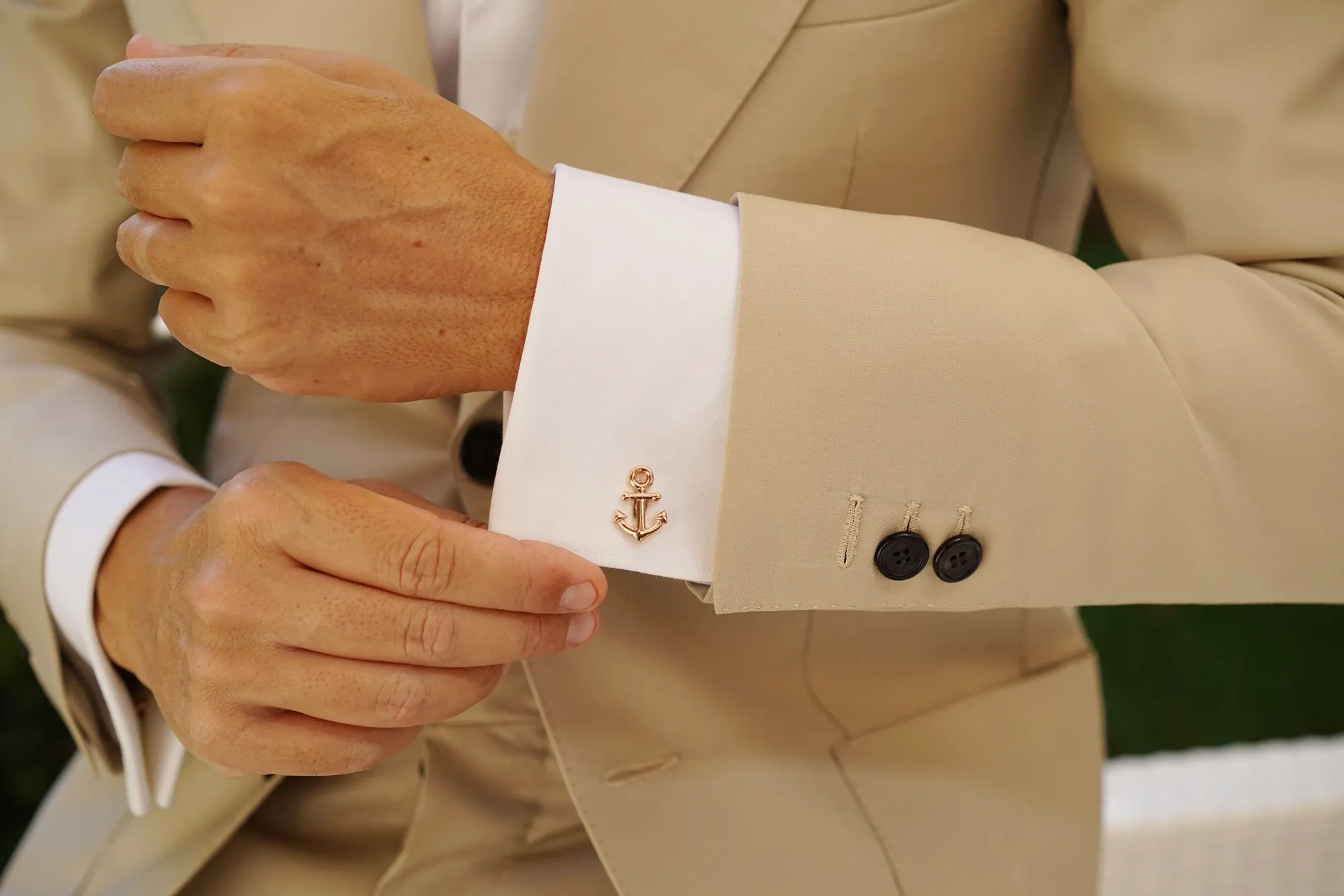 Rose Gold Anchor Cufflinks sold by OTAA product image thumbnail 5