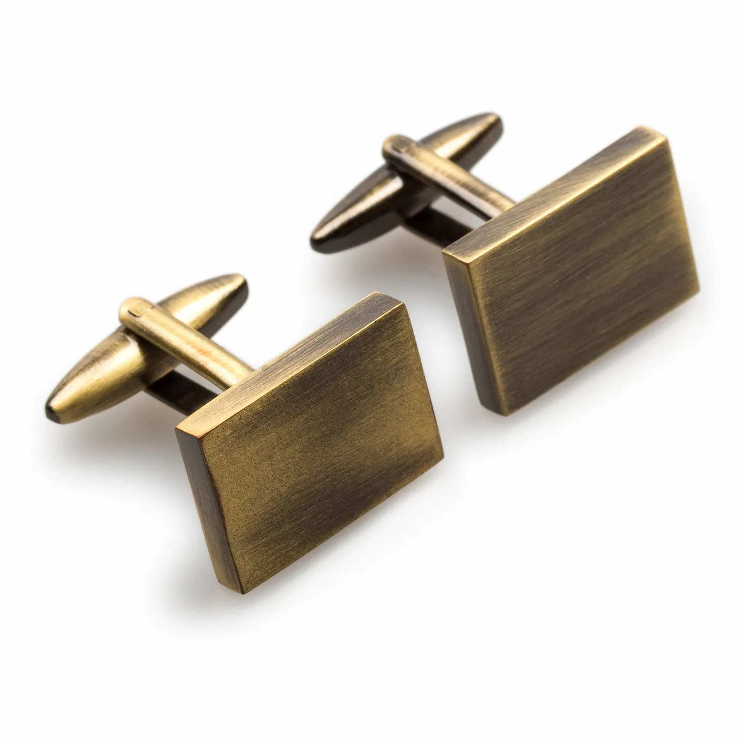 Classic Antique Brass Rectangle Cufflinks sold by OTAA product image thumbnail 2