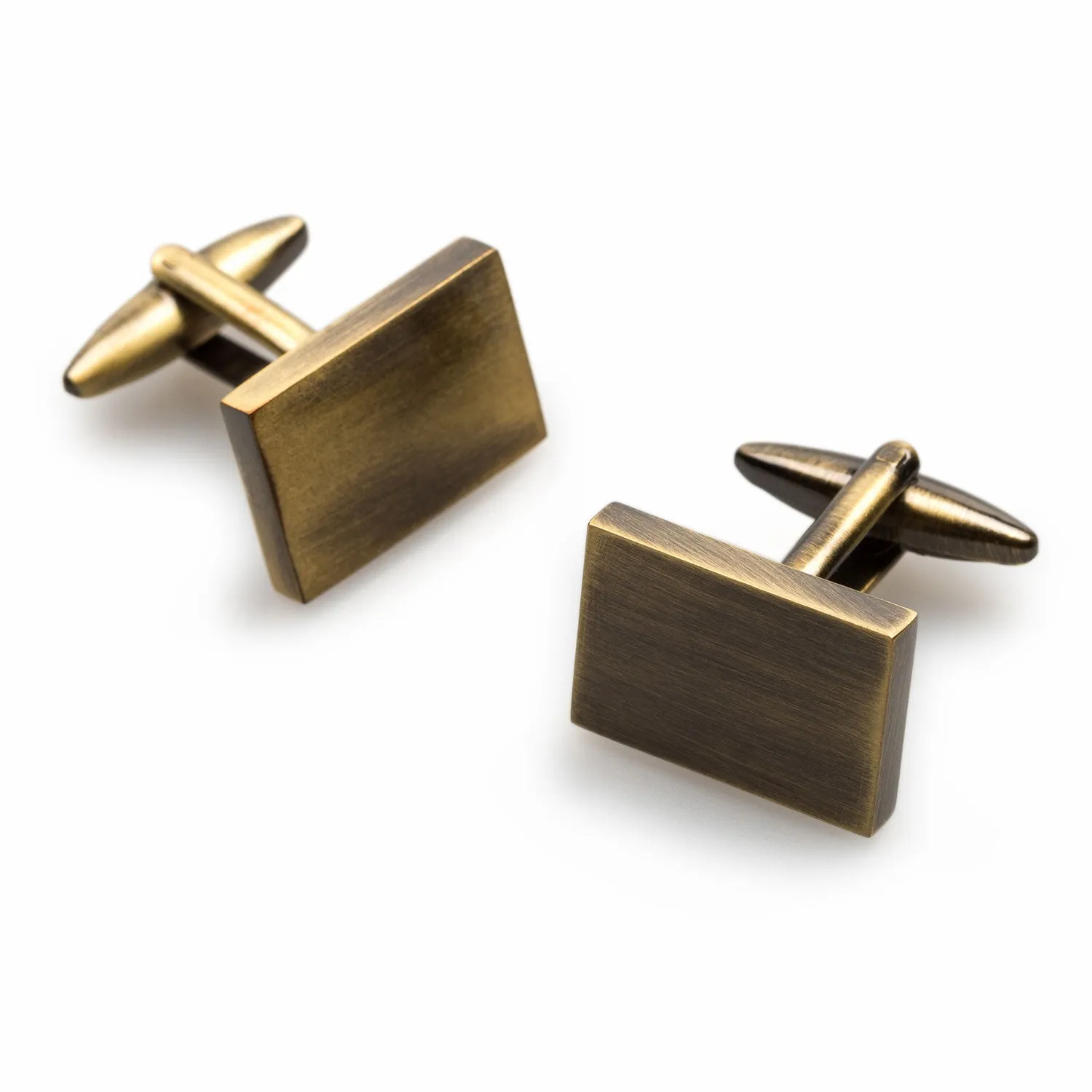 Classic Antique Brass Rectangle Cufflinks sold by OTAA