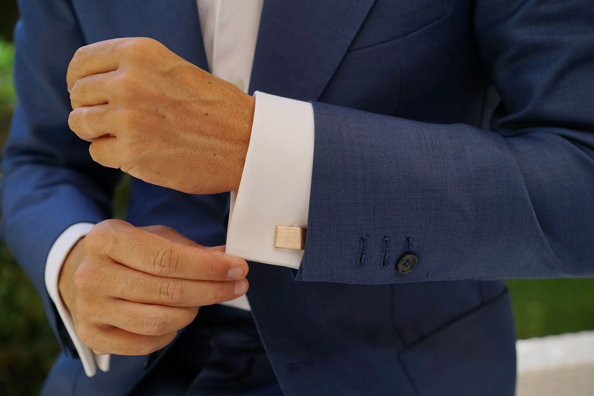 Classic Rose Gold Rectangle Cufflinks sold by OTAA product image thumbnail 5