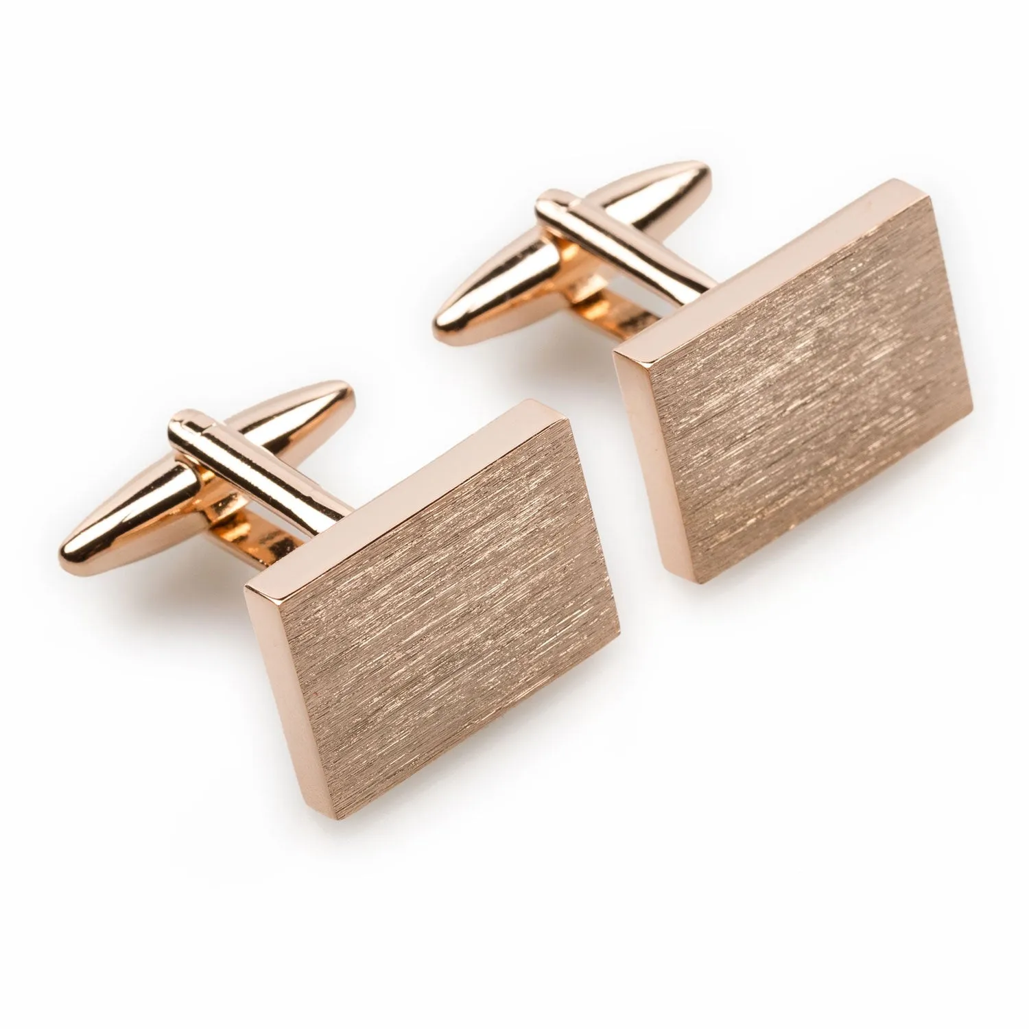 Classic Rose Gold Rectangle Cufflinks sold by OTAA product image thumbnail 2