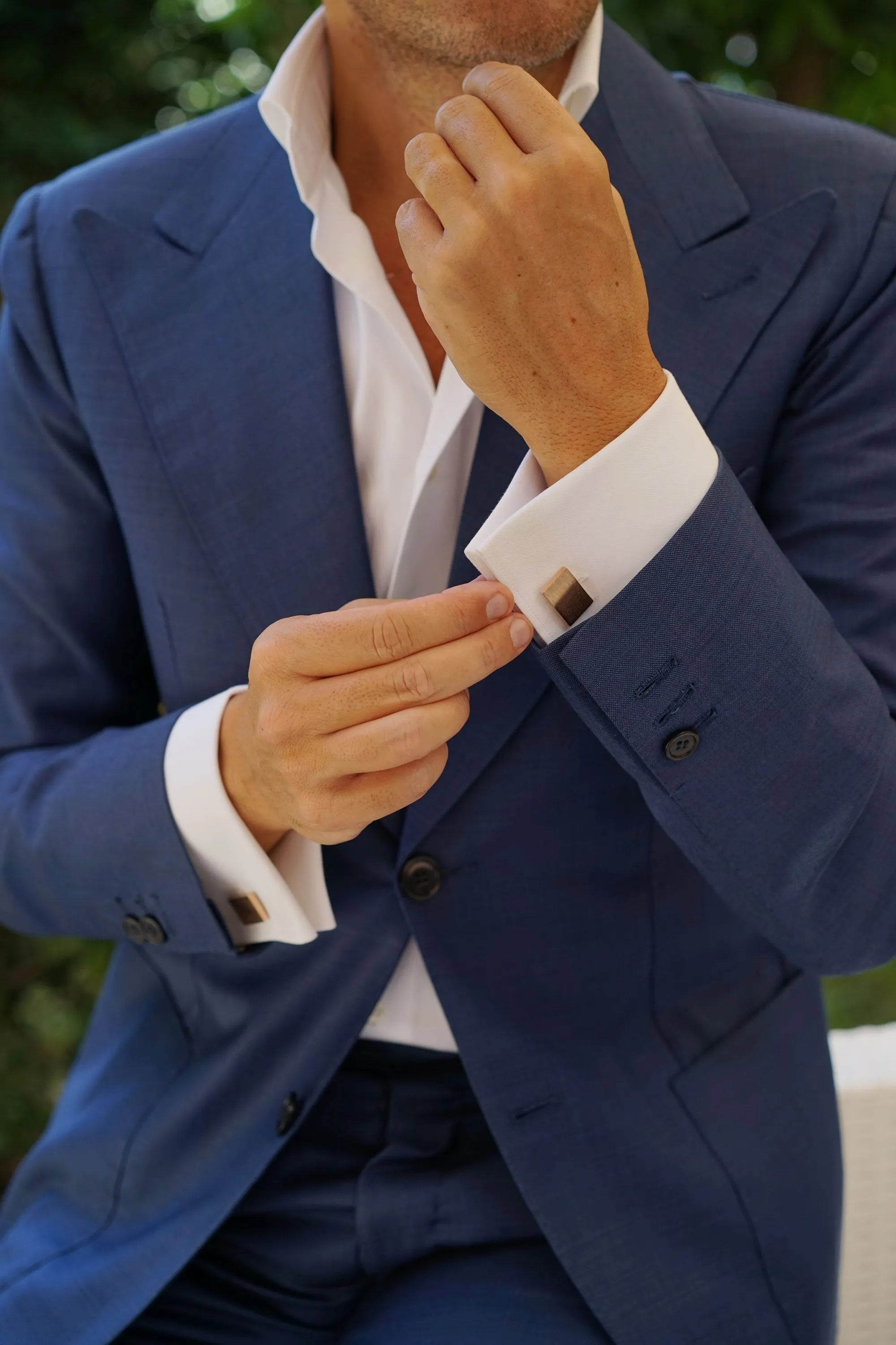 Classic Rose Gold Rectangle Cufflinks sold by OTAA product image thumbnail 4