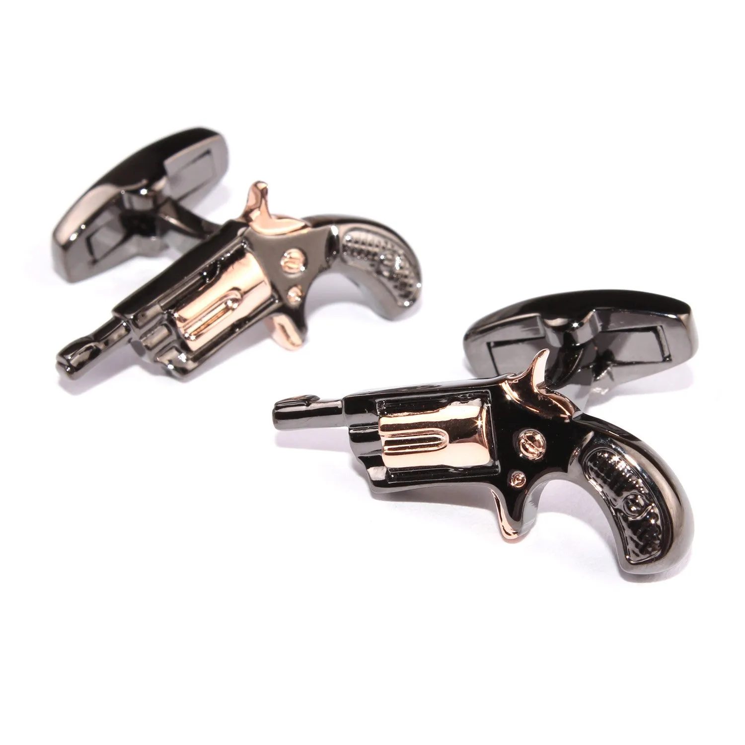 Dark Revolver Gun Cufflinks sold by OTAA