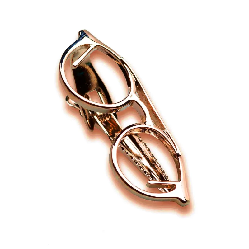 Rose Gold Glasses Tie Bar made by OTAA