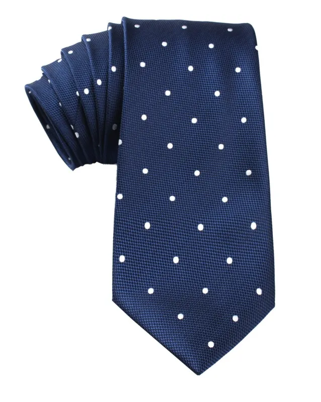 Navy Blue Polkadots Tie made by OTAA