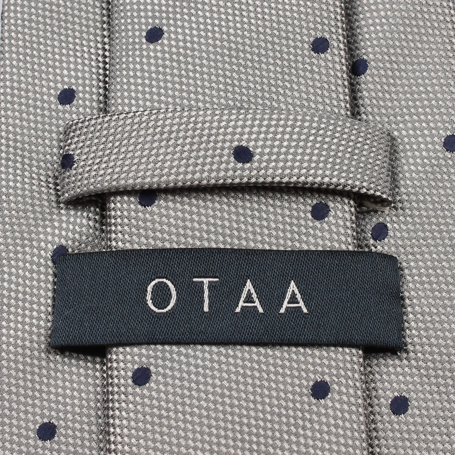 Grey with Navy Blue Polka Dots Tie sold by OTAA product image thumbnail 5