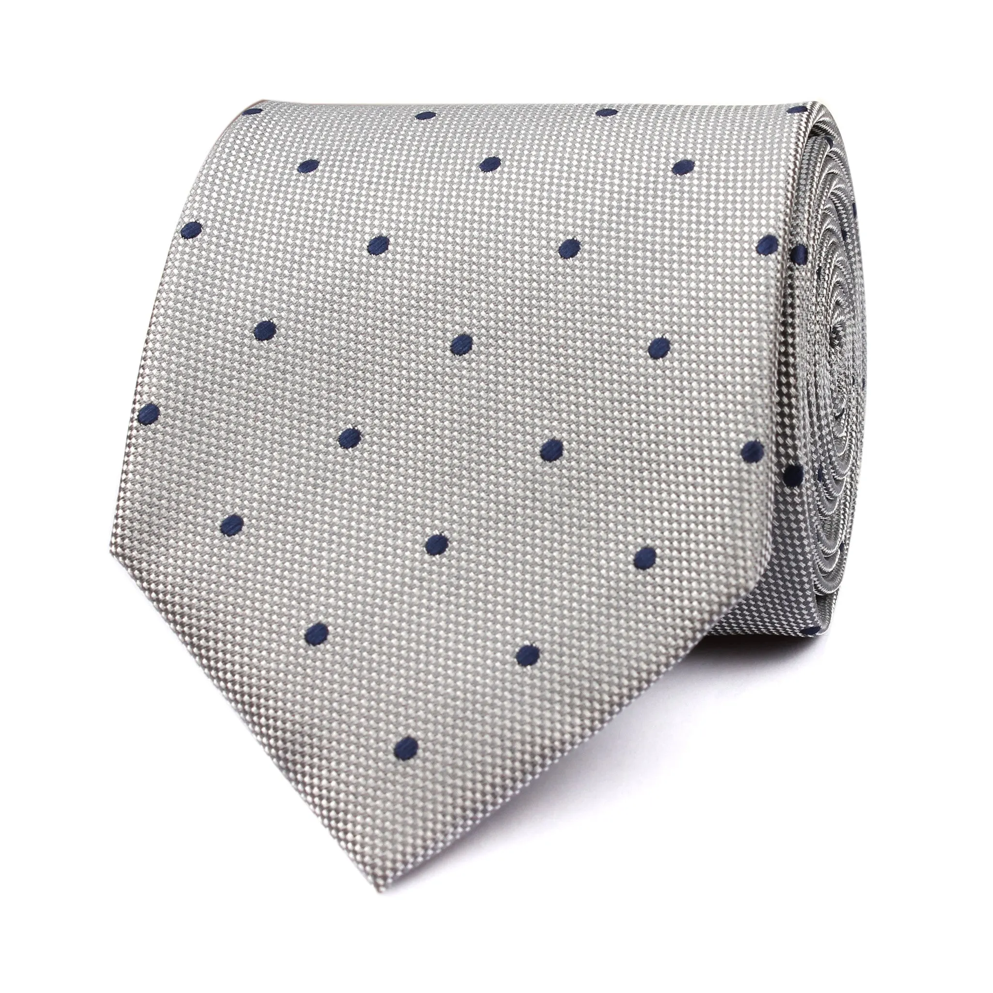 Grey with Navy Blue Polka Dots Tie sold by OTAA product image thumbnail 2
