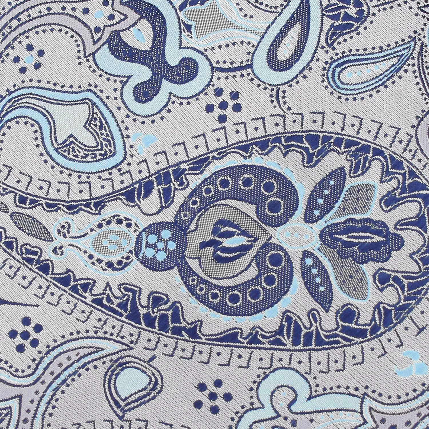 Paisley Silver Bow Tie Untied with Light Blue sold by OTAA product image thumbnail 3