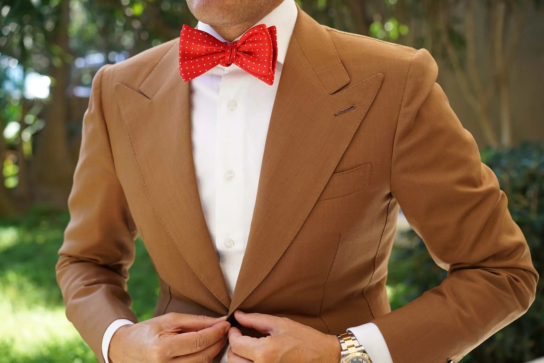 Red Bow Tie Untied with White Polka Dots sold by OTAA product image thumbnail 4