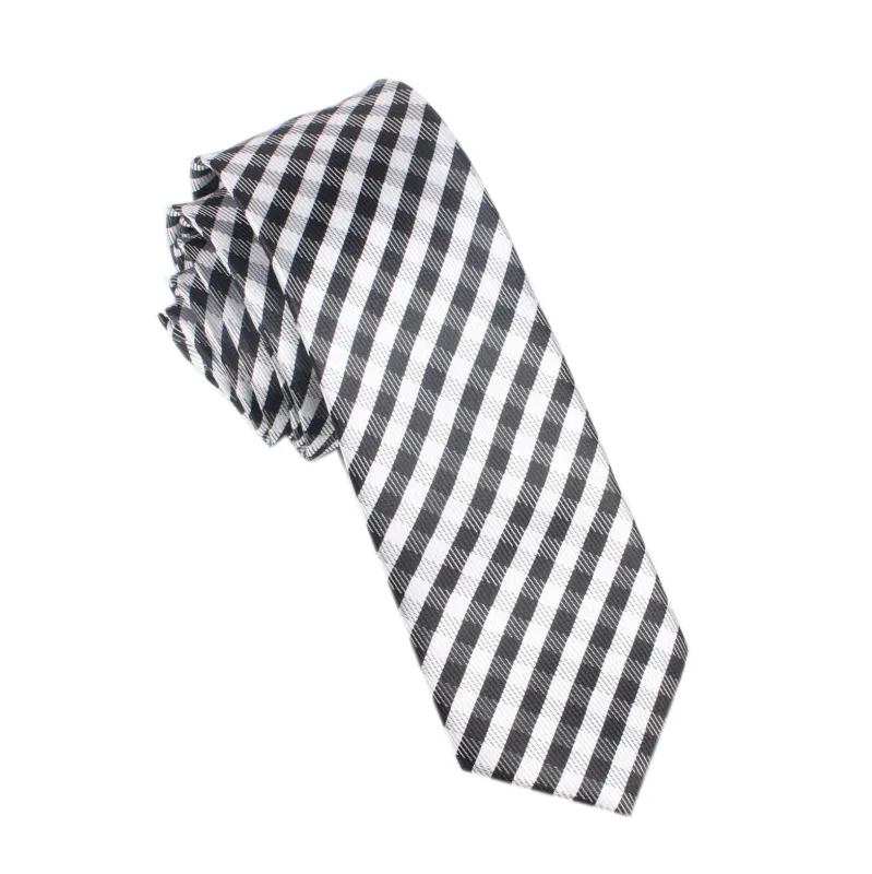Black Gingham Skinny Tie made by OTAA