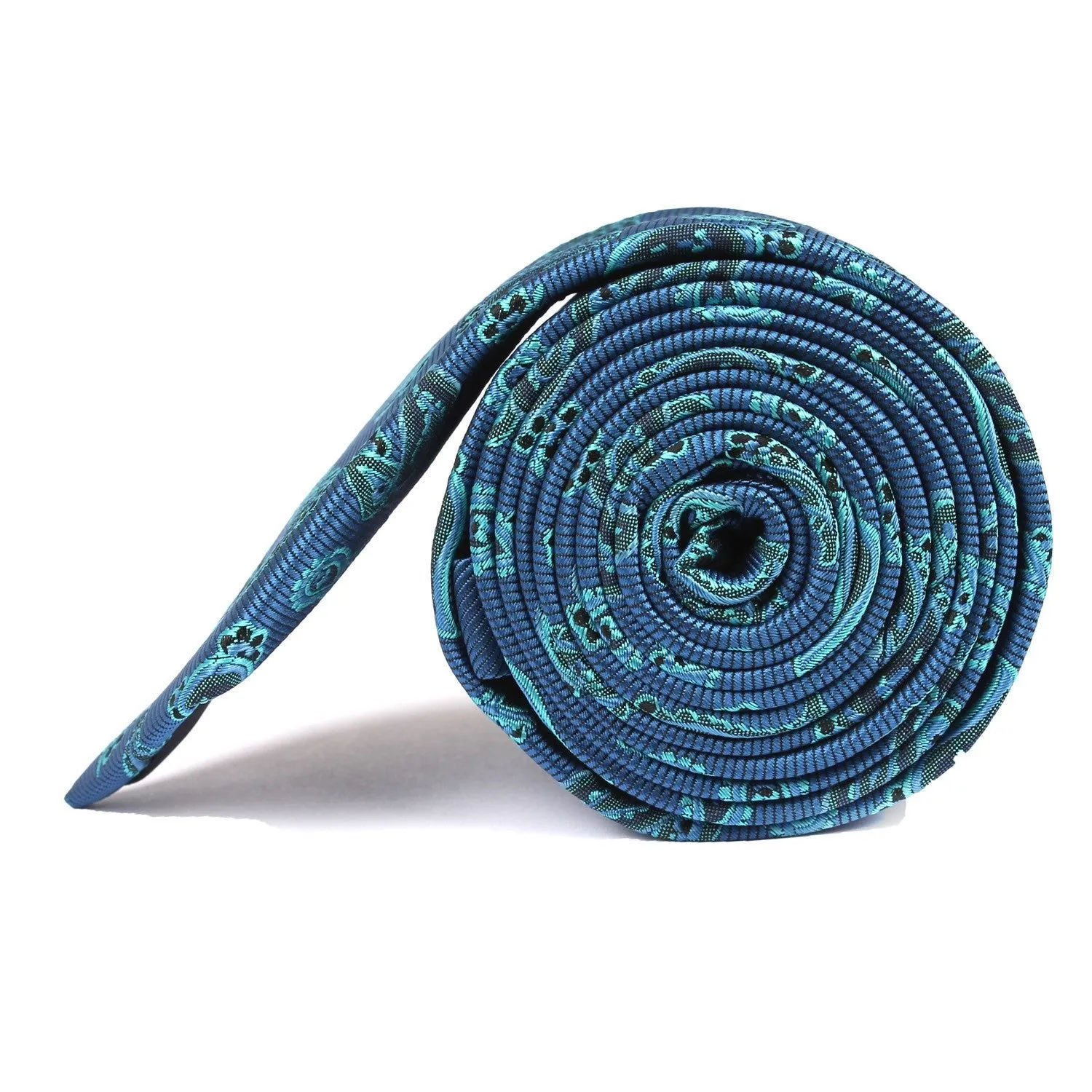 Paisley Sea Blue Skinny Tie sold by OTAA product image thumbnail 3