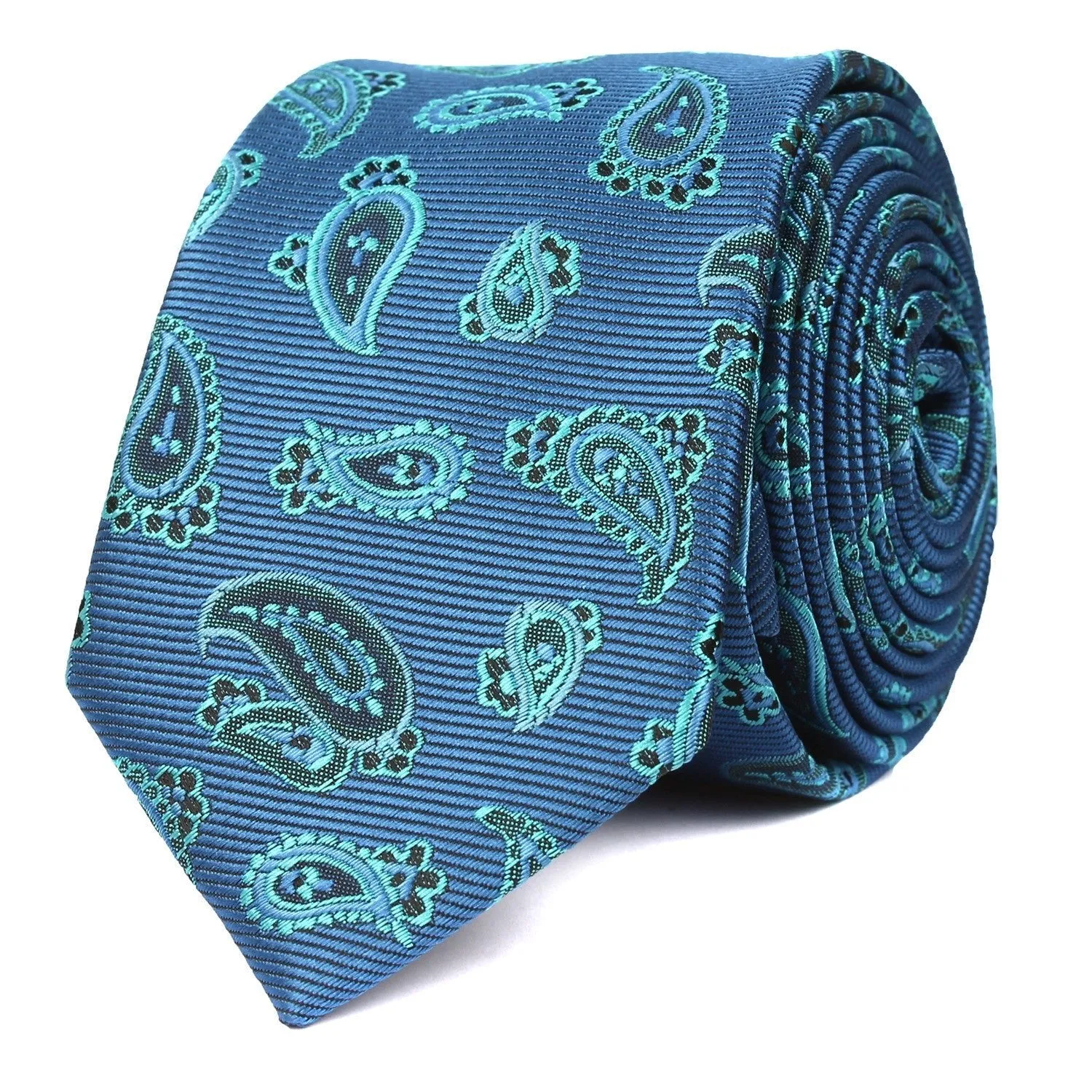 Paisley Sea Blue Skinny Tie sold by OTAA product image thumbnail 2