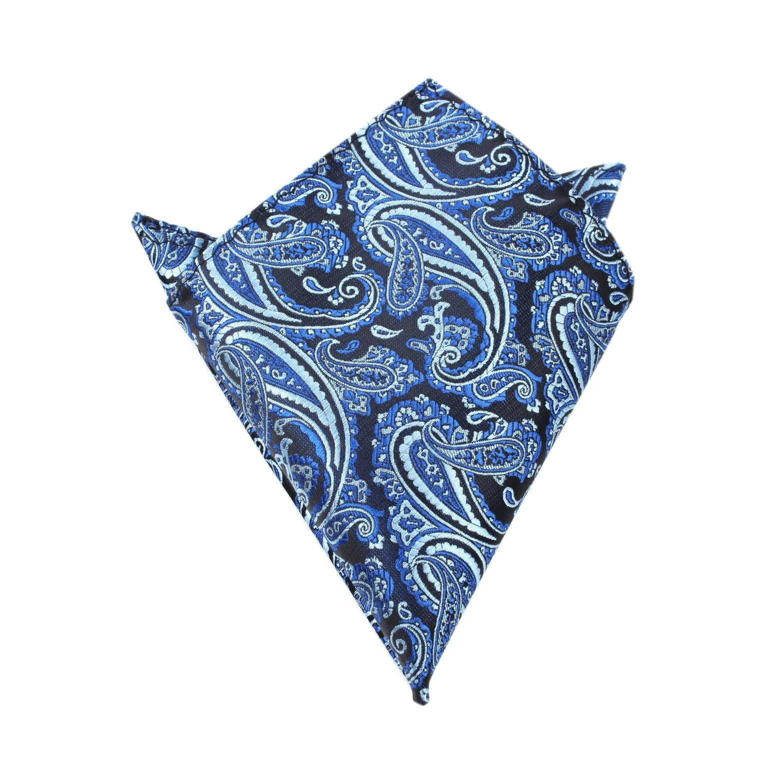 Paisley Black and Blue Pocket Square sold by OTAA