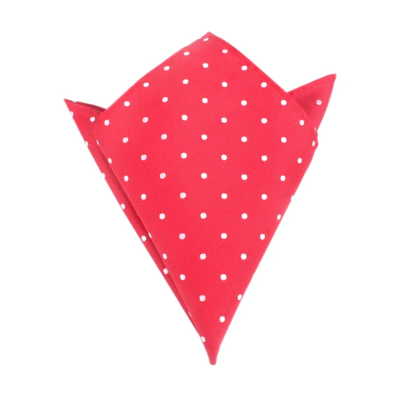 Red with White Polka Dots Pocket Square made by OTAA