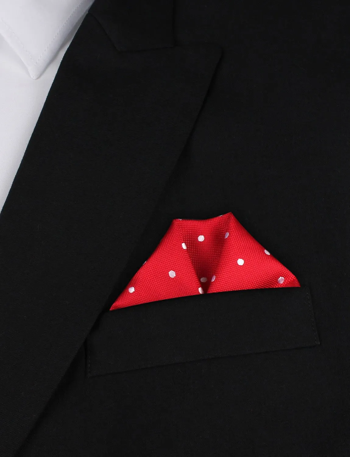 Red with White Polka Dots Pocket Square sold by OTAA product image thumbnail 4