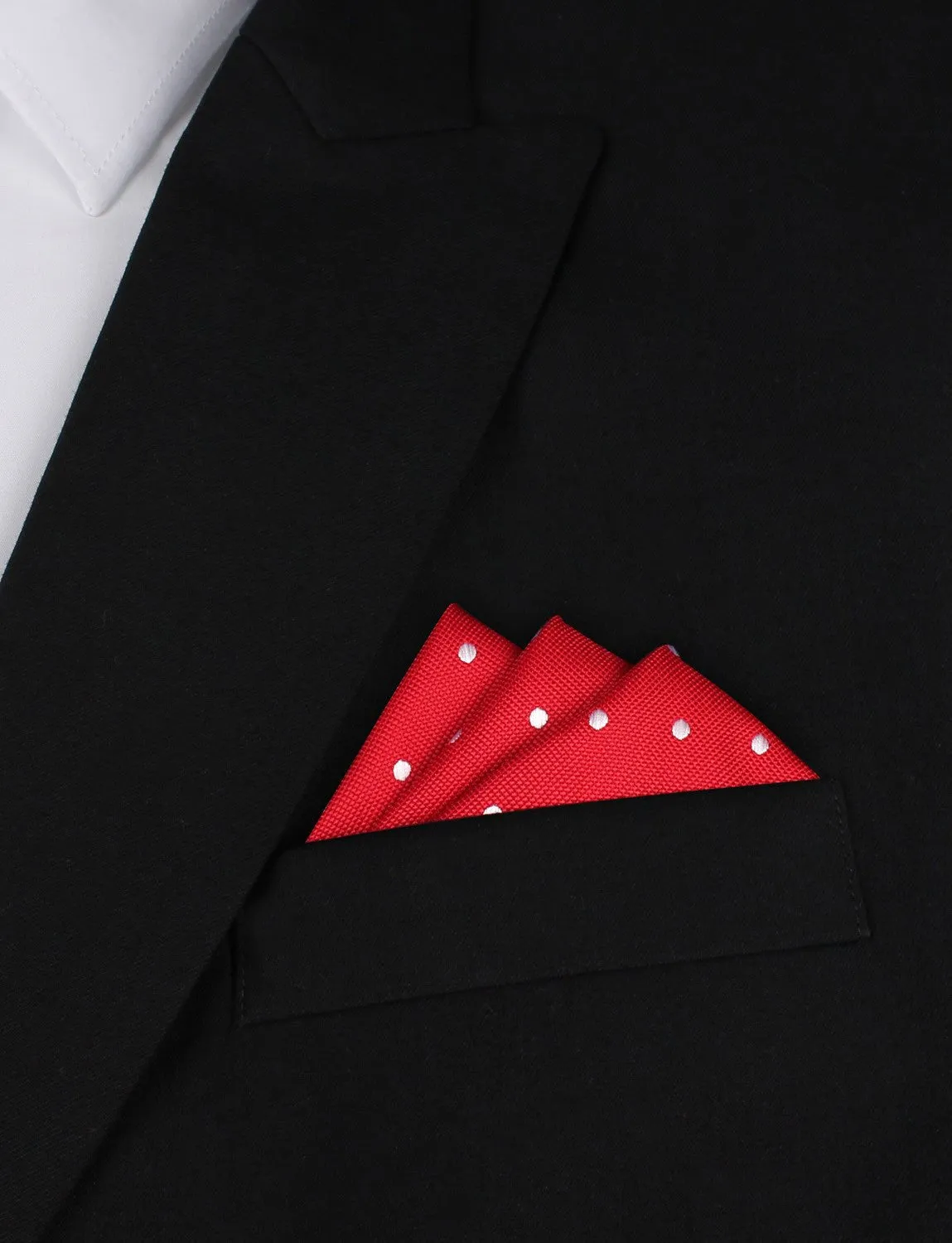 Red with White Polka Dots Pocket Square sold by OTAA product image thumbnail 3