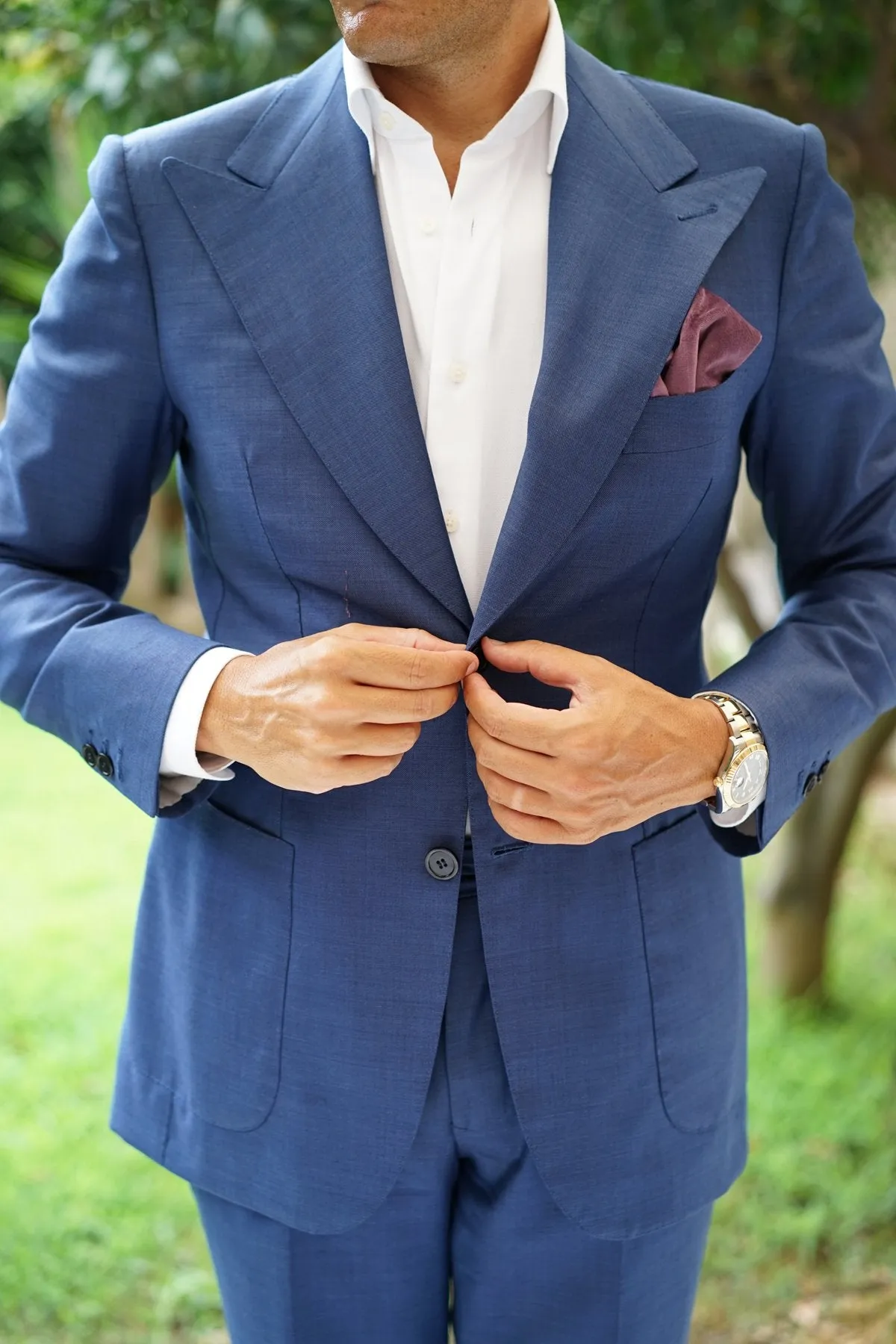 Dusty Lilac Purple Velvet Pocket Square sold by OTAA product image thumbnail 4