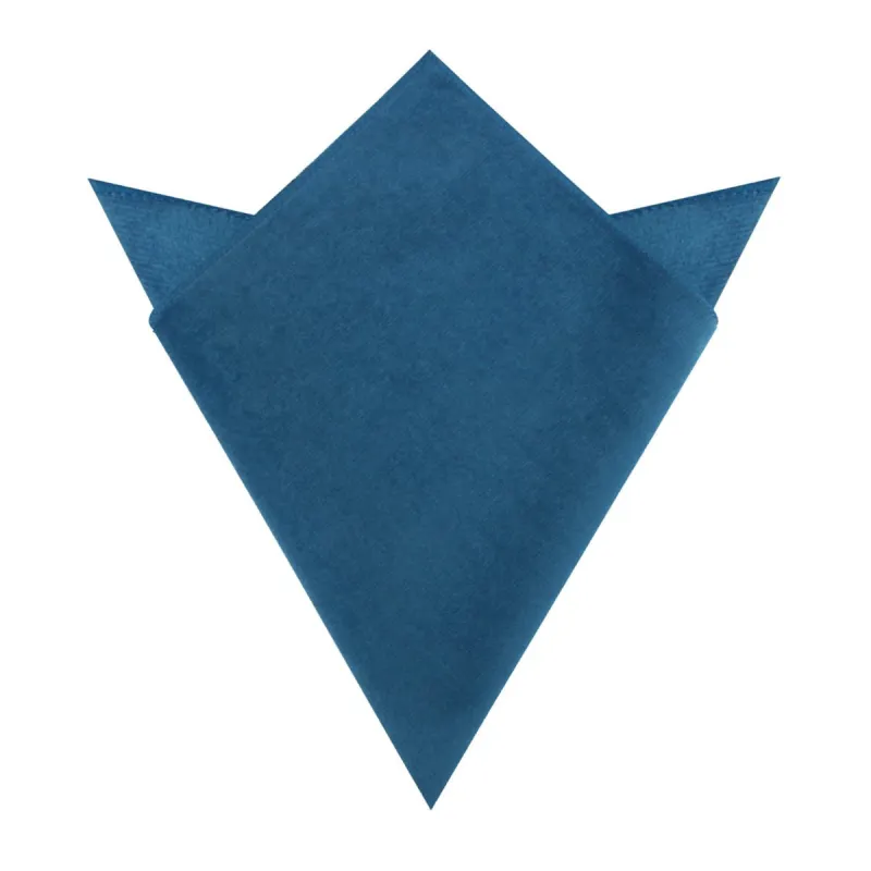 Teal Blue Velvet Pocket Square made by OTAA