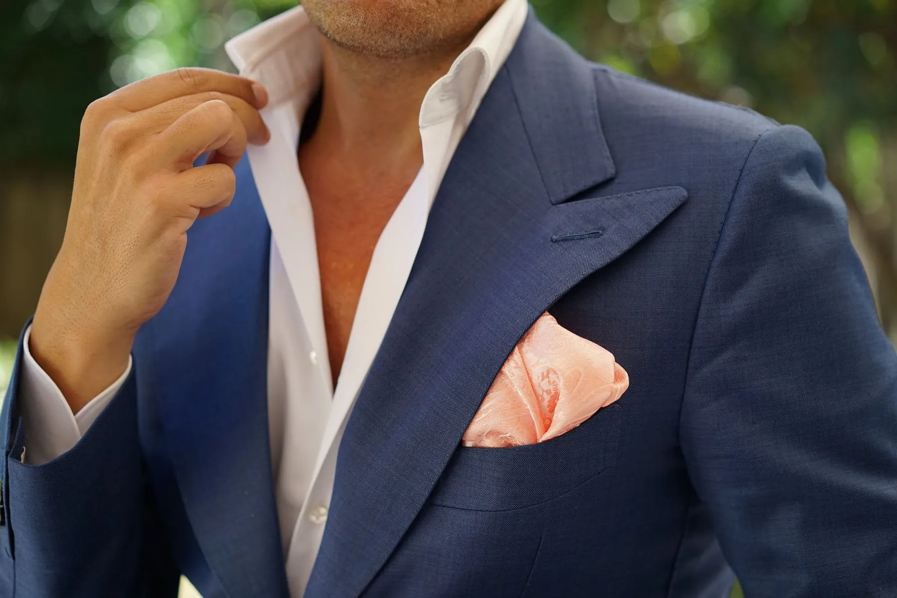 Peach Paisley Pocket Square sold by OTAA product image thumbnail 5