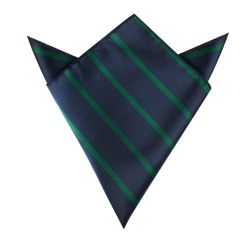 Brunswick Green Striped Pocket Square made by OTAA