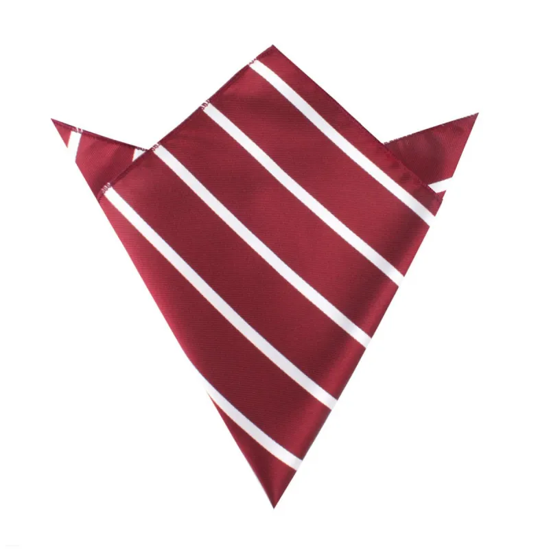 Royal Burgundy Striped Pocket Square made by OTAA