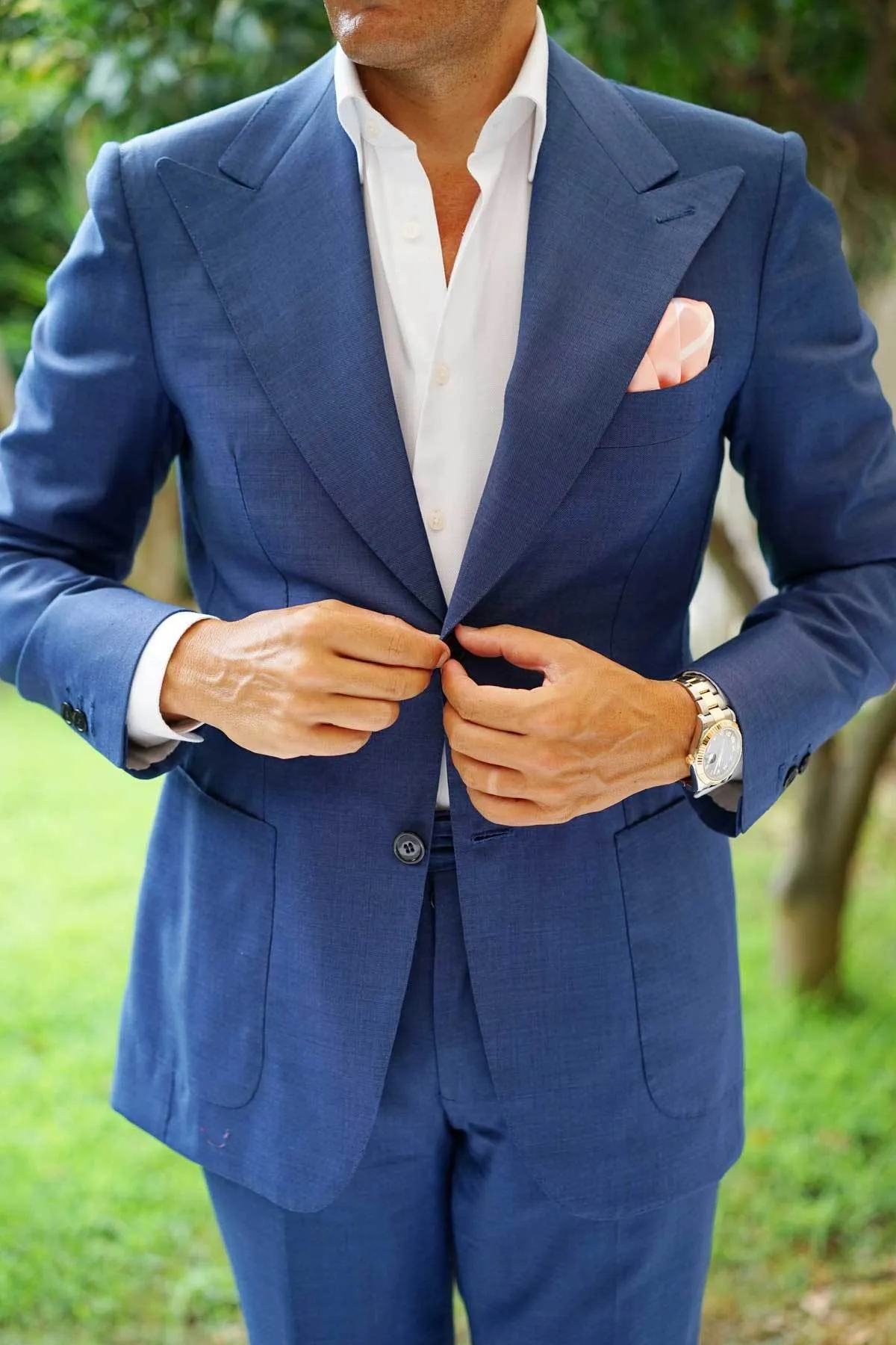 Peach Striped Pocket Square sold by OTAA product image thumbnail 4