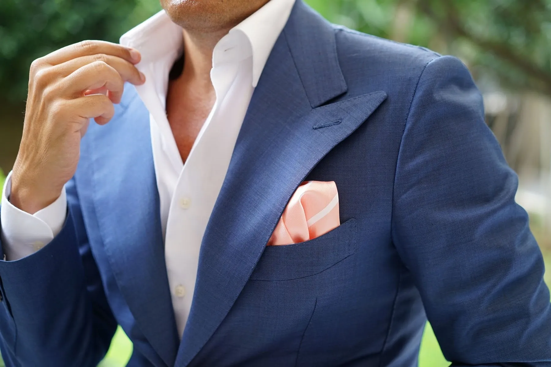 Peach Striped Pocket Square sold by OTAA product image thumbnail 5