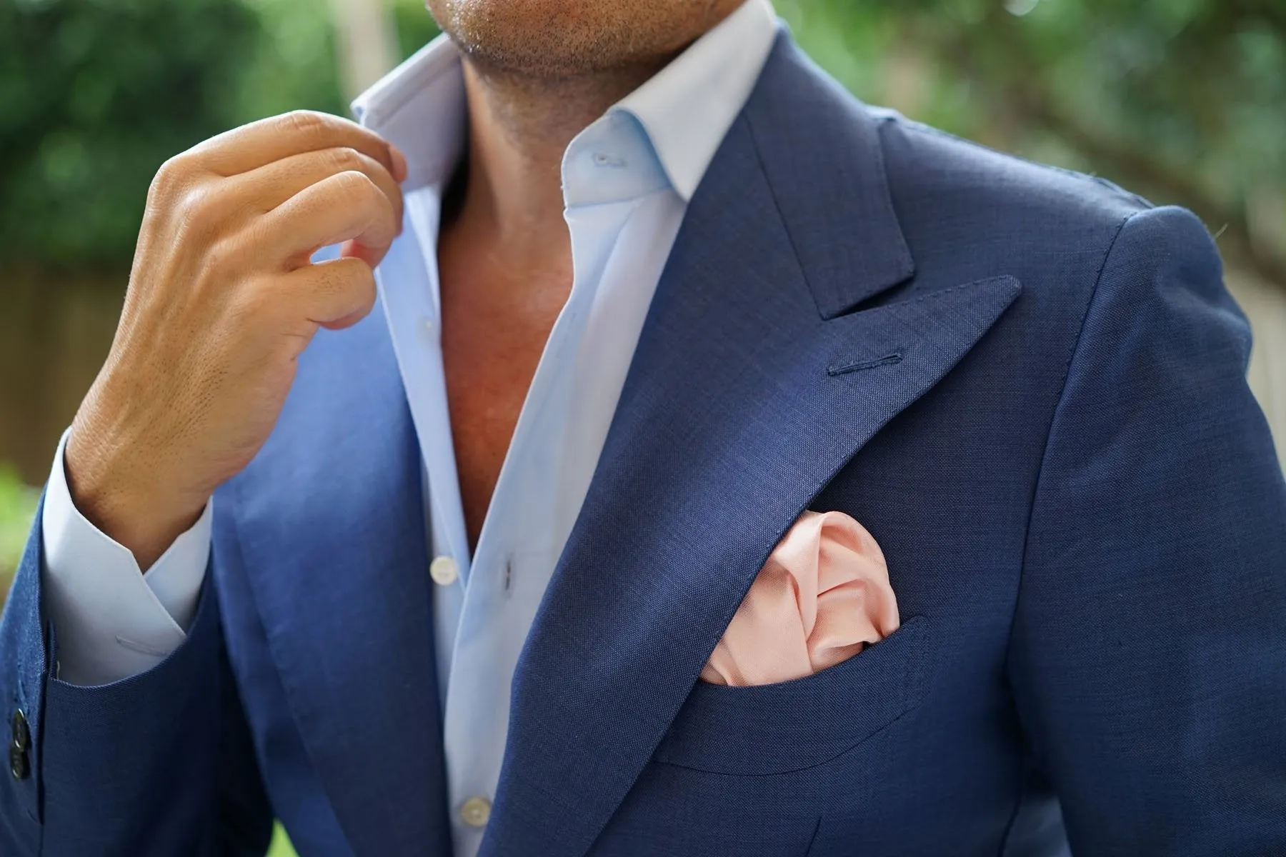 Peach Slub Pocket Square sold by OTAA product image thumbnail 5