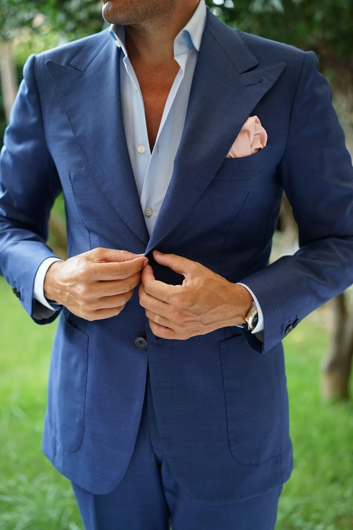 Peach Slub Pocket Square sold by OTAA product image thumbnail 4