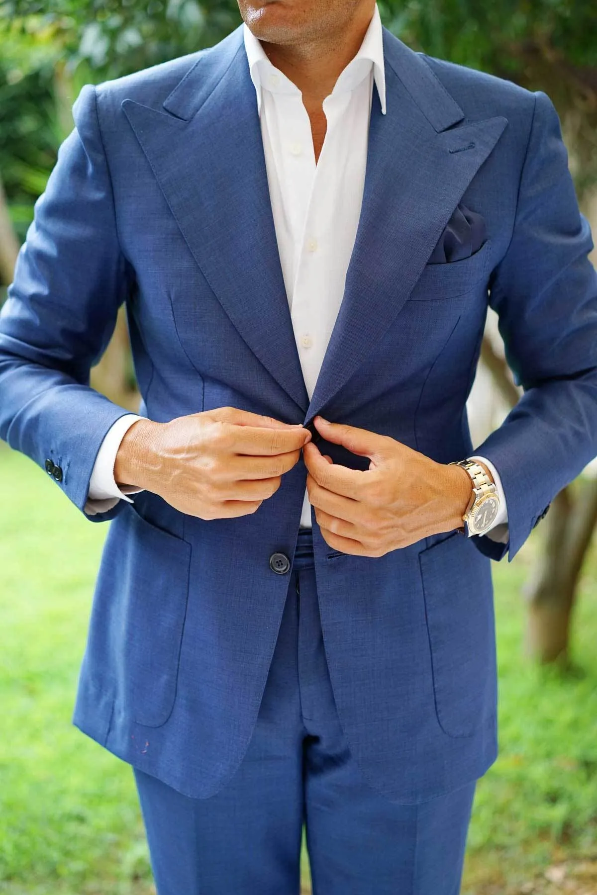 Navy Blue Weave Pocket Square sold by OTAA product image thumbnail 4