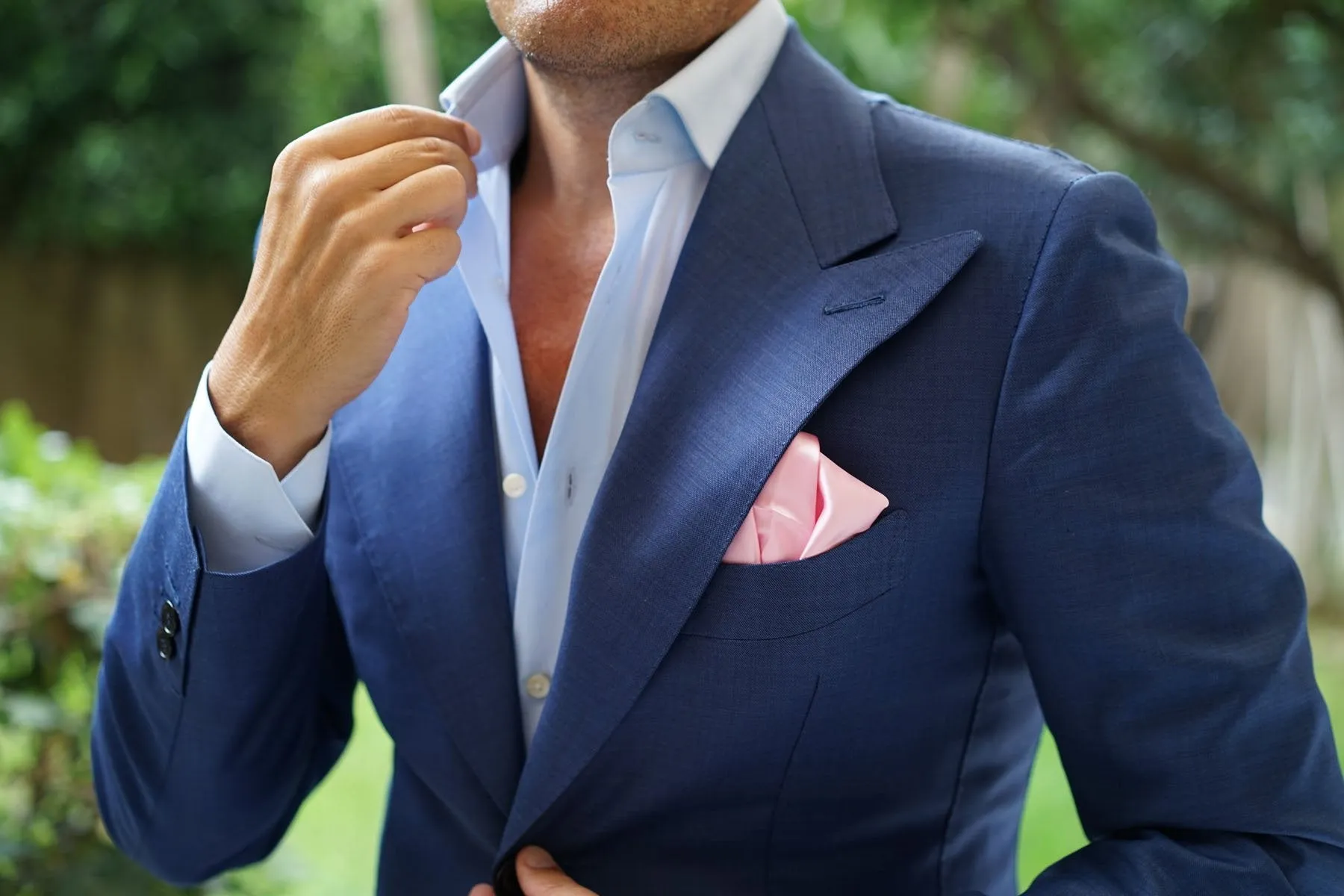 Rose Pink Satin Pocket Square sold by OTAA product image thumbnail 3