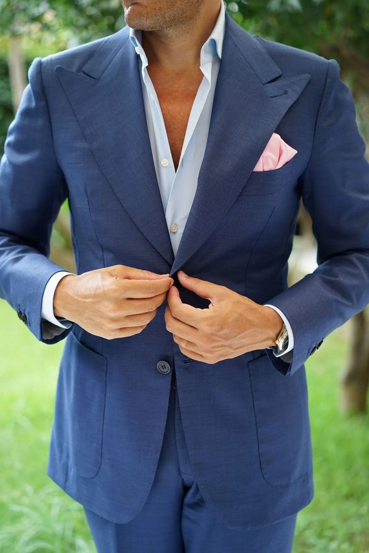 Rose Pink Satin Pocket Square sold by OTAA product image thumbnail 4