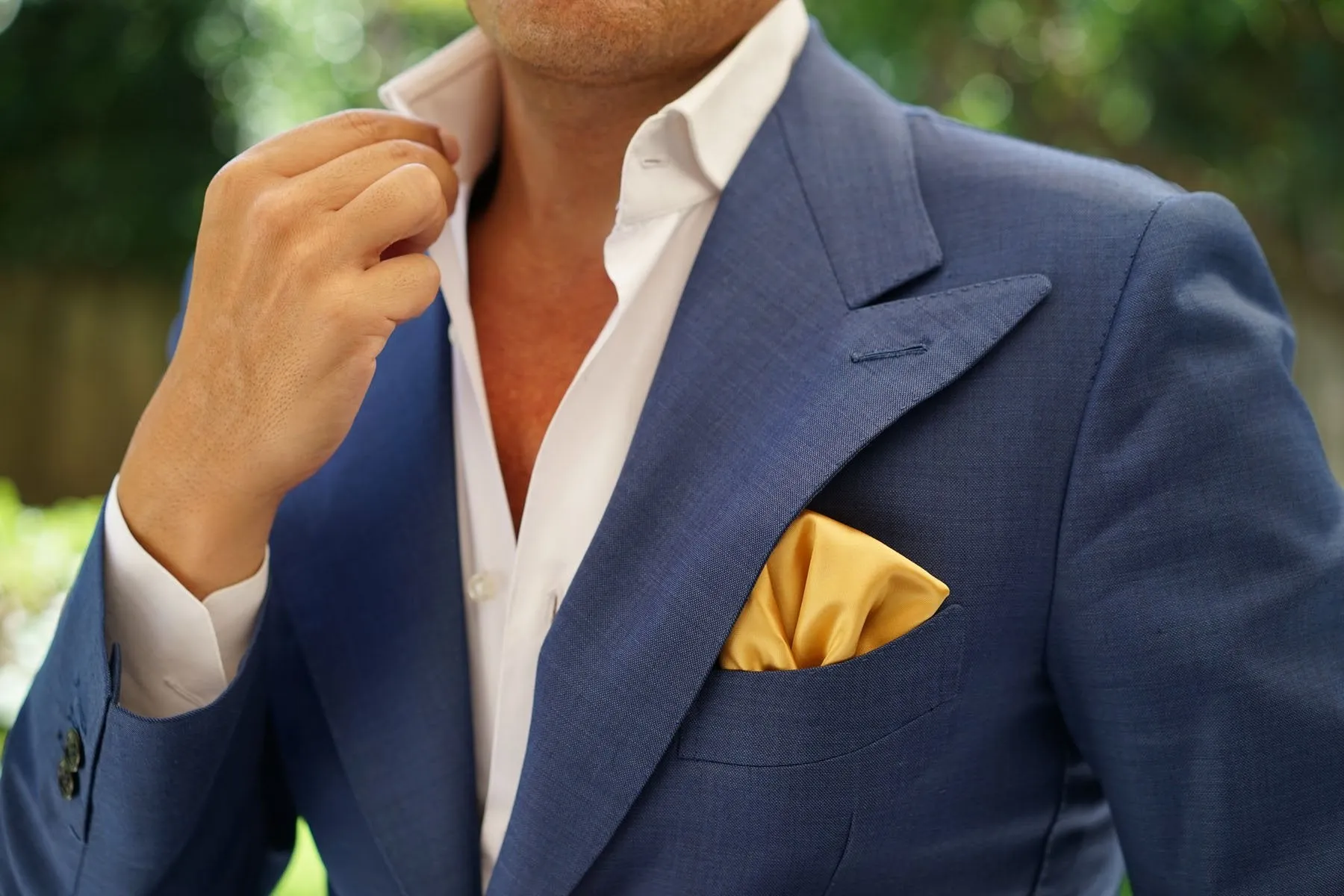 Gold Satin Pocket Square sold by OTAA product image thumbnail 5