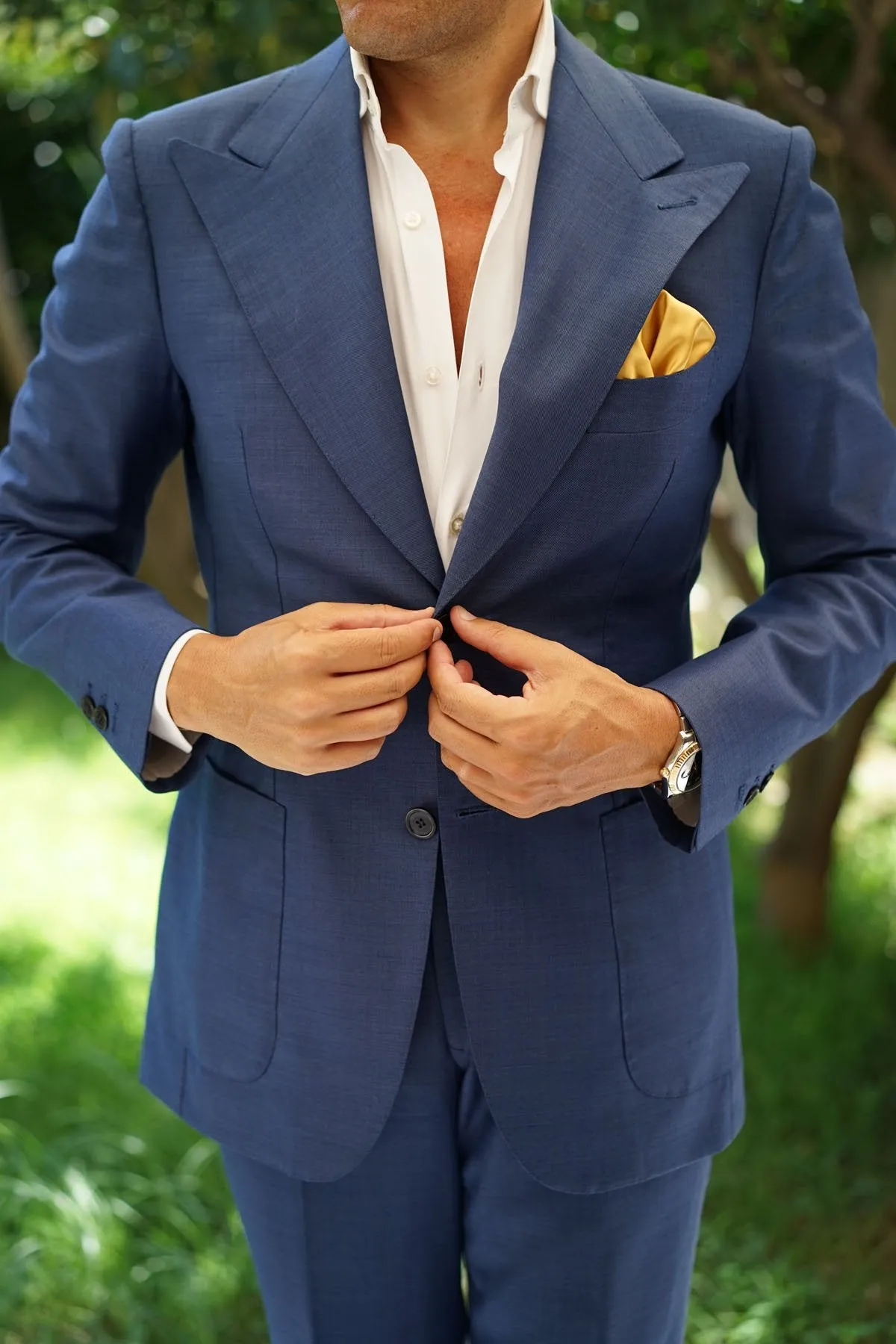 Gold Satin Pocket Square sold by OTAA product image thumbnail 4