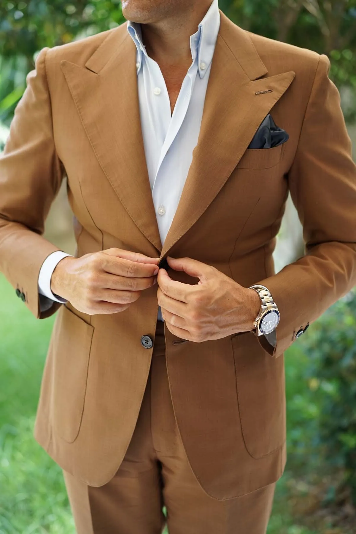 Gun Grey Satin Pocket Square sold by OTAA product image thumbnail 4