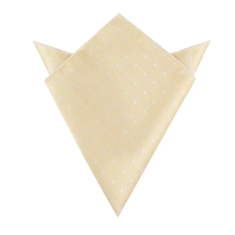 Champagne Polka Dot Pocket Square made by OTAA