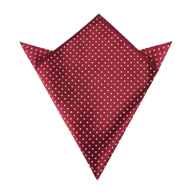 Burgundy Mini Polka Dots Pocket Square made by OTAA